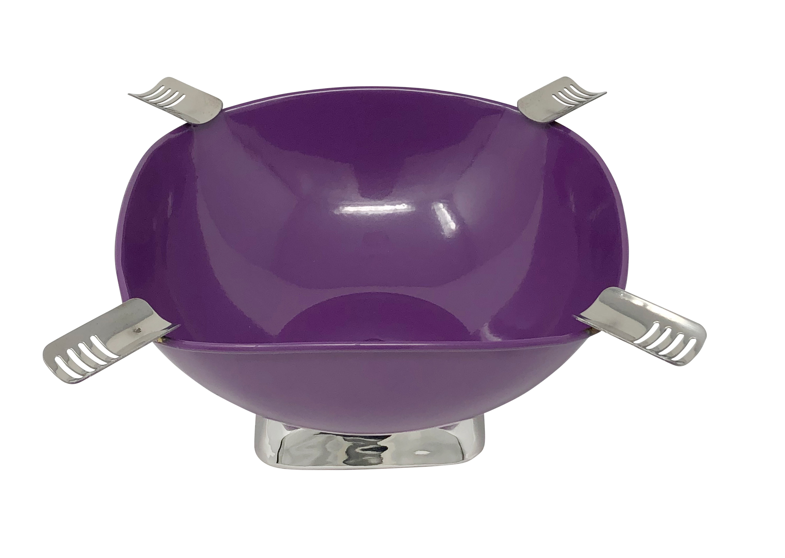 ''Quadrangle Ashtray (Purple) - Smokin Ash Quadrangle Square Ashtray - Powder Coat Gloss Metallic (Pu