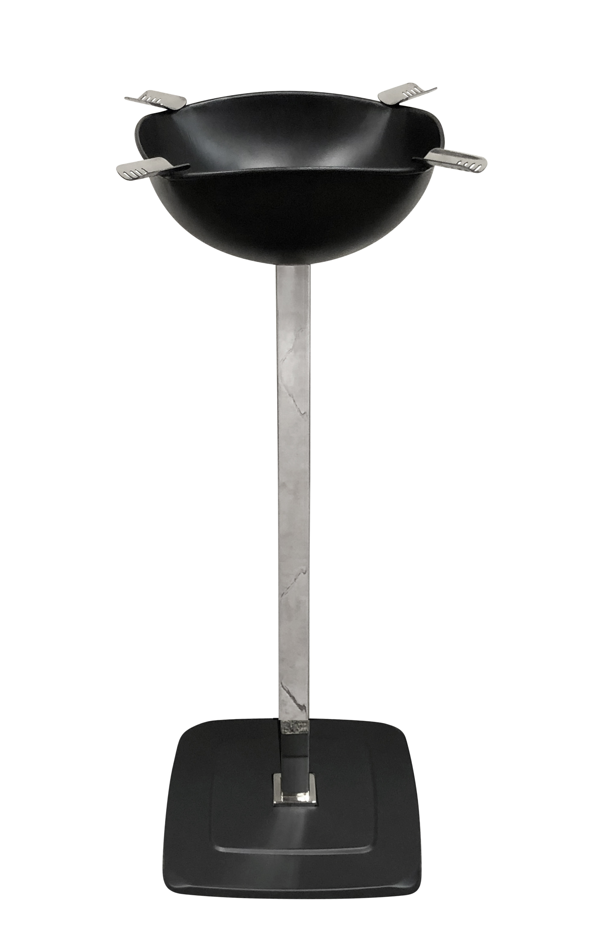 ''Quadrangle Standing Ashtray (Black Matte) - Smokin Ash Quadrangle Square Ashtray - Powder Coat (Bla