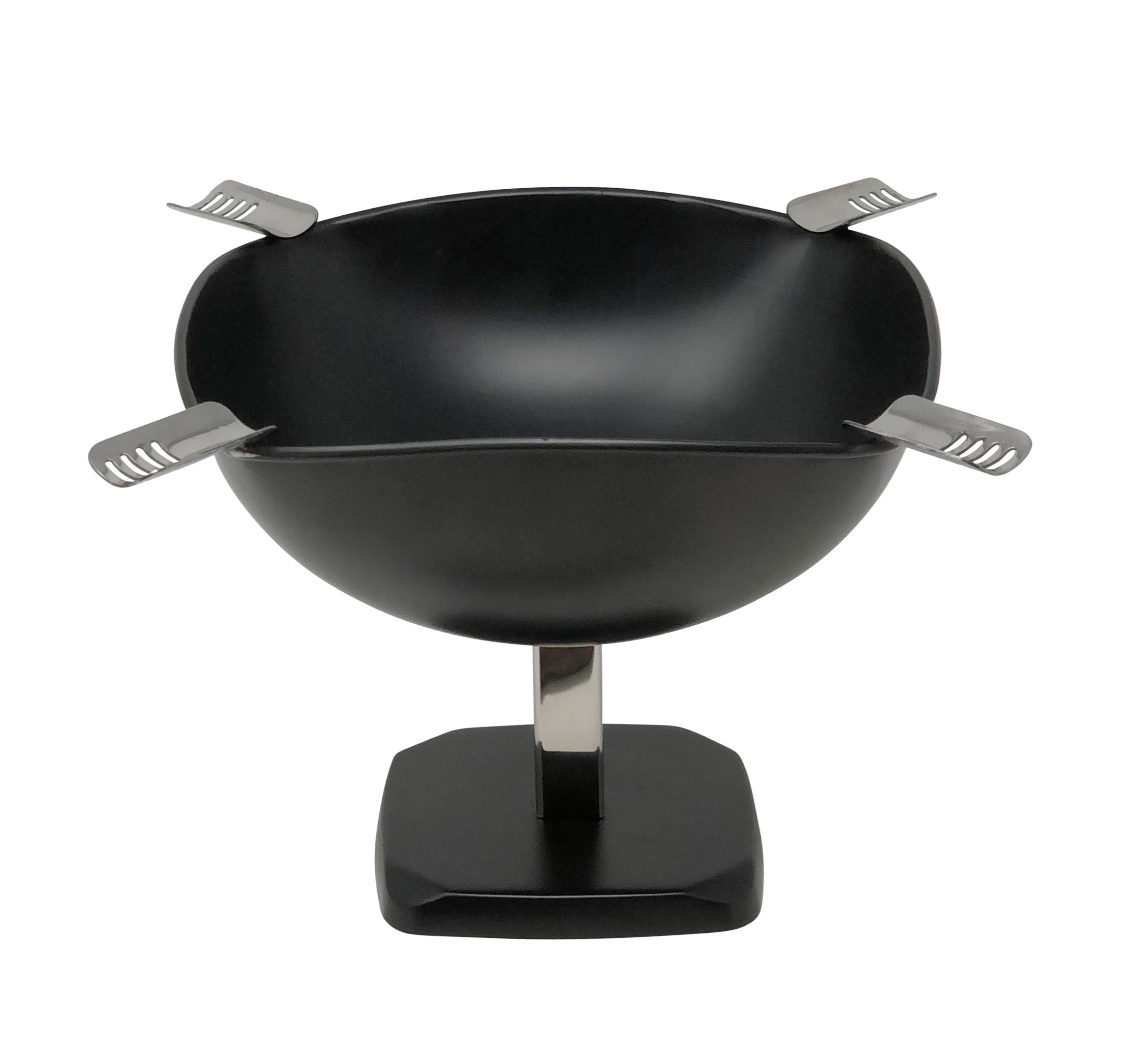 ''Quadrangle Raised Ashtray (Black Matte) - Smokin Ash Quadrangle Square Ashtray - Powder Coat (Black