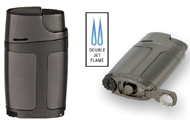 Xikar ELX Torch LIGHTER (Gun Metal) - Xikar Double Jet Flame LIGHTER w/ Fold Out Punch Cutter in Gif