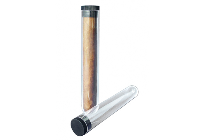 ''Cigar Tube w/ CAP (52 Ring x 6-1/4'''') (Round Bottom) - Acrylic Cigar Tube w/ CAP & Round Bottom (52