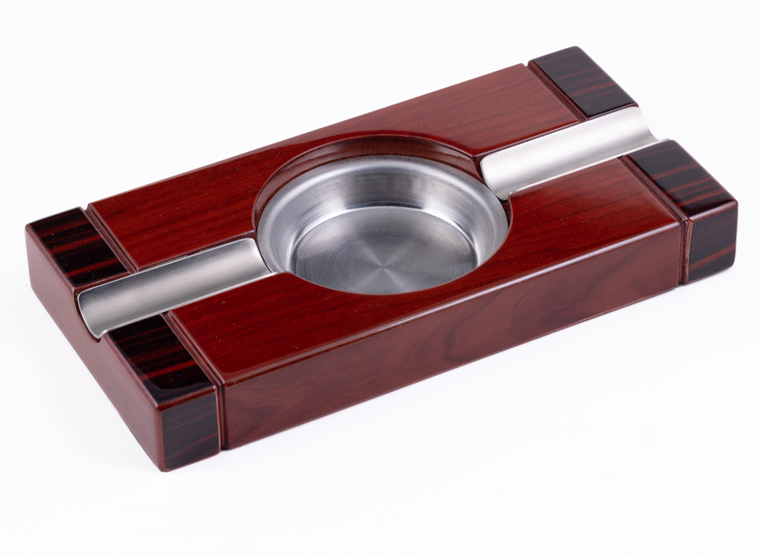 Two-Tone Cherry Ashtray - 2 CIGAR High Gloss Two-Tone Cherry Ashtray