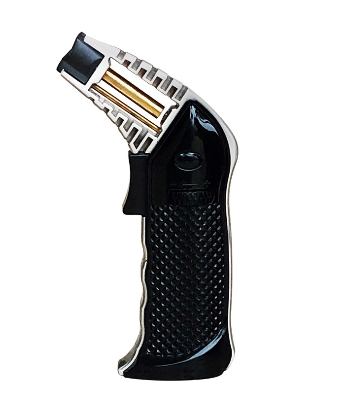 ''Bazooka Torch (Black) - Handsome Black PISTOL Style Desktop Torch with Super-Sized Flame
   ''