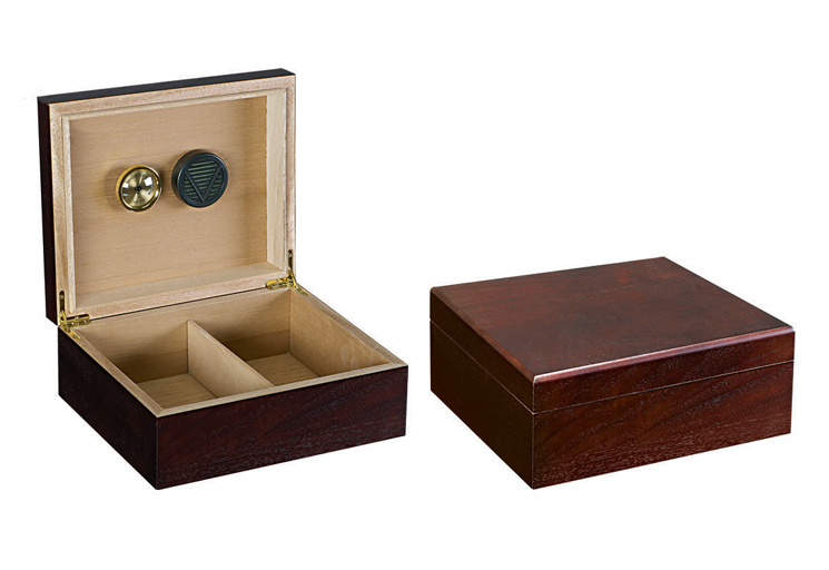 ''Chardonnay - 25-50 Ct Dark Authentic Walnut Humidor w/ Humidifier & Hygrometer
   ''