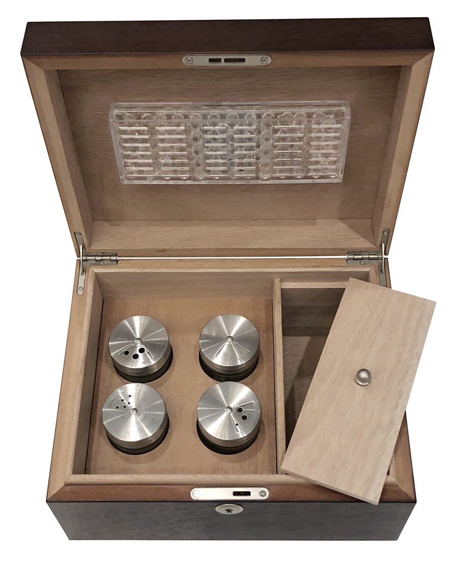 Cannabis Cachet Humidor w/ 4 Adjustable Ventilated Tops & Storage