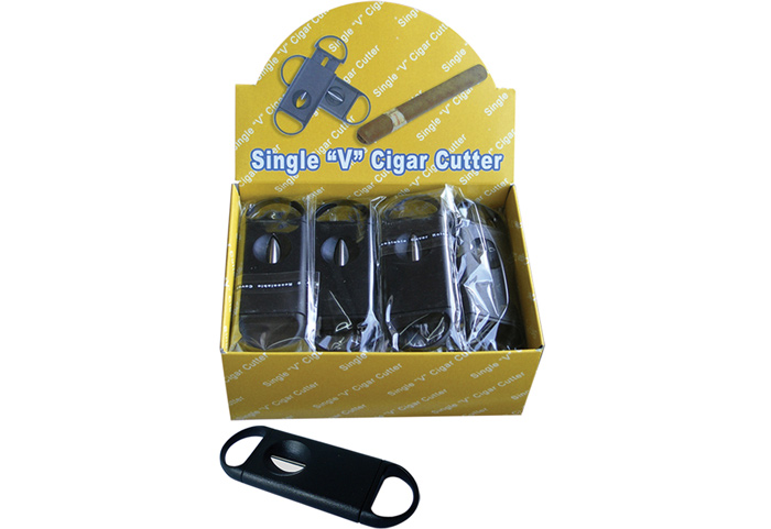 V-CUTTER Display - V-Cut Cigar CUTTER Display BOX of 24 - (Black Plastic)