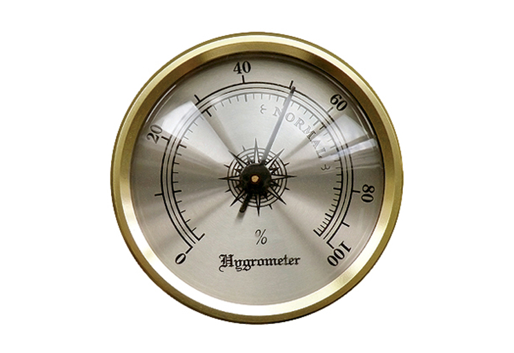 ''Brass Finish FRAME Hygrometer - Analog Hygrometer w/ Brass FRAME 1.7'''' Diameter''