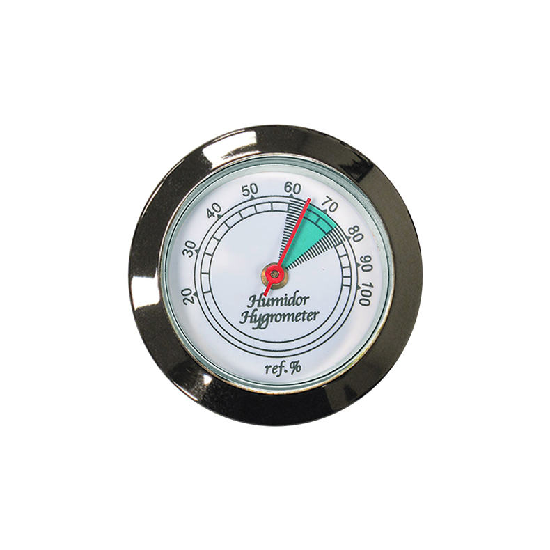 ''Silver Bezel Glass Face Hygrometer  - Hygrometer w/ Silver FRAME & Glass Face, 1-3/4'''' Diam.''