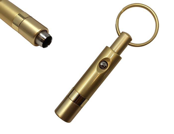 Push Button Retractable Punch (Gold) - Retractable Punch Cutter Key Chain in Gift Box (Gold)