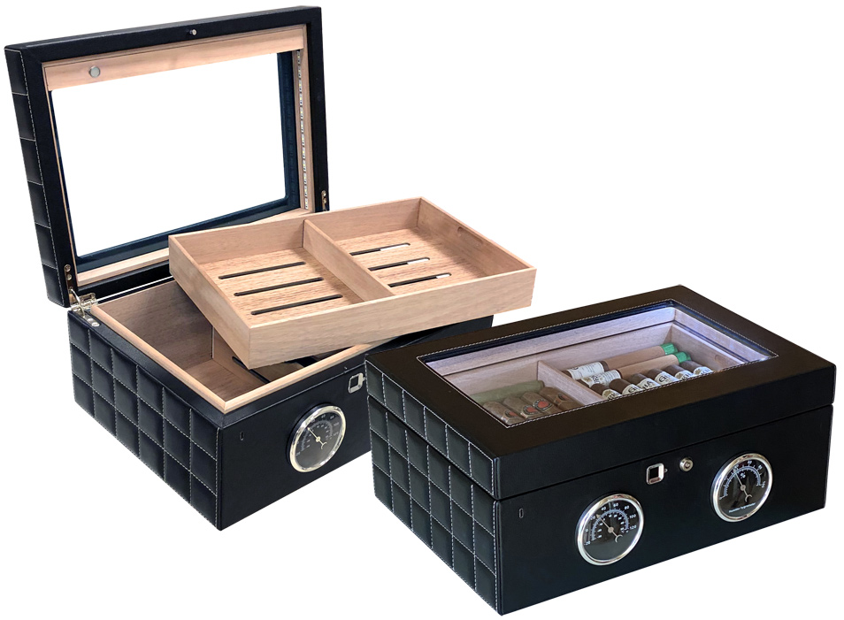 ''LemansGT - 120 Ct. Humidor with Biometric Finger Print ELECTRONIC Lock & LED Lighting System
   Vid