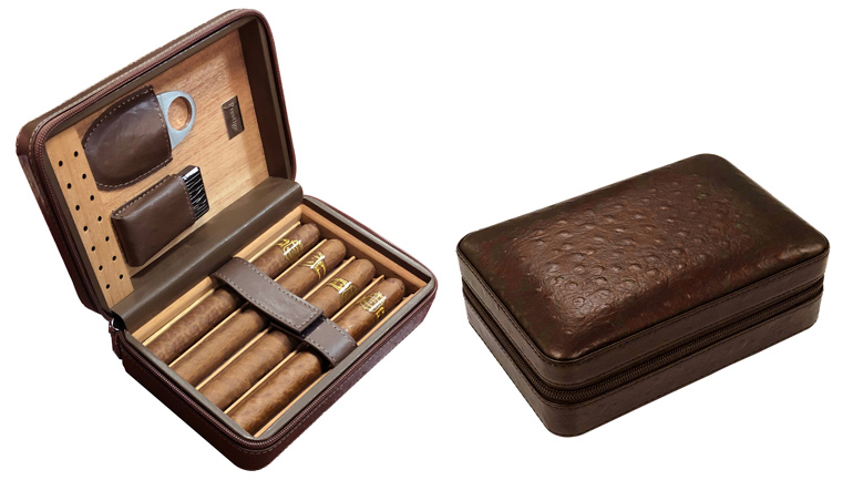 ''Manhattan (Brown) - Manhattan Travel Cigar Case Humidor w/ on Board Accessories
   ''