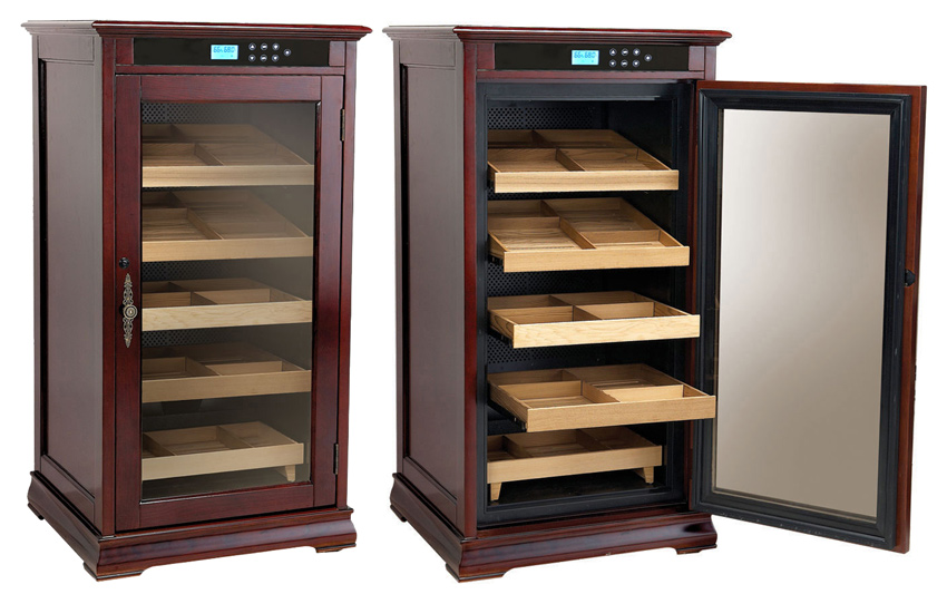 ''Redford - 1250 Ct. Electric Climate/Humidity Controlled Cabinet (Dark Cherry)
   ''