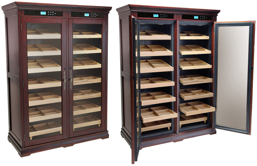 ''Reagan - 4000 Ct. Electric Climate/Humidity Controlled Cabinet (Dual Zone) (Dark Cherry)
   ''