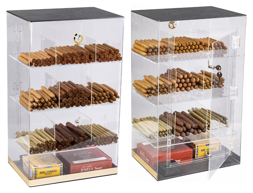 Roosevelt - 250 Ct. Acrylic Display Humidor 9 Bins w/ Hygrometer