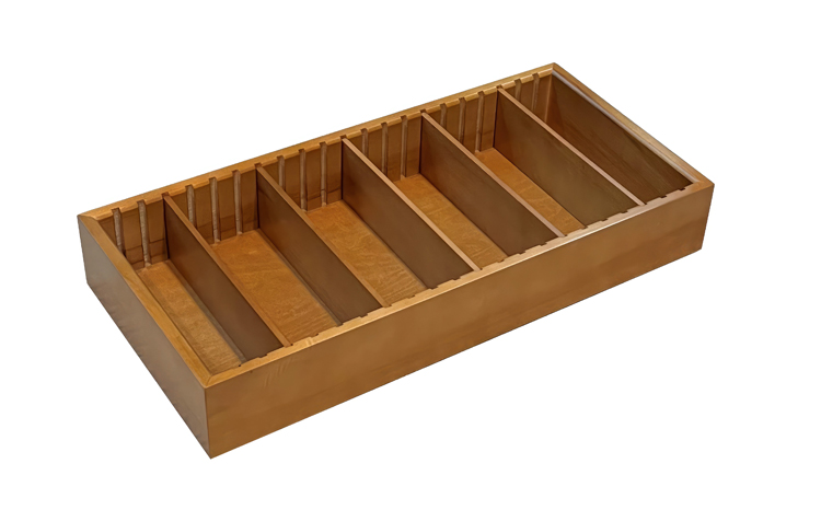 Adjustable Cigar Tray (Light Oak) - 100 Count Adjustable Cigar Tray w/ 5 Slide & Lock DIVIDERS (Ligh