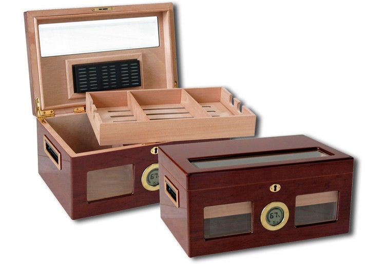 ''Valencia Digital - 120 Ct. Lacquer Humidor w/ Beveled Glass & Ext. Digital Hygro
   Retail Price: $