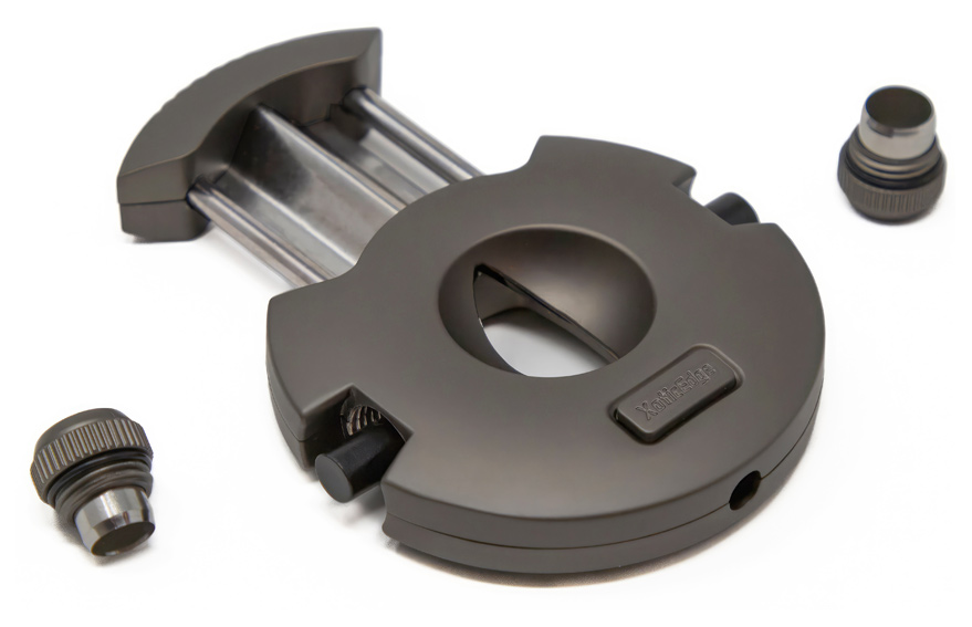 XoticEdge Xceed Vcut - High Quality Round Combination V-Cut w/ 10mm & 8mm Punch Cutters (GUN Metal)