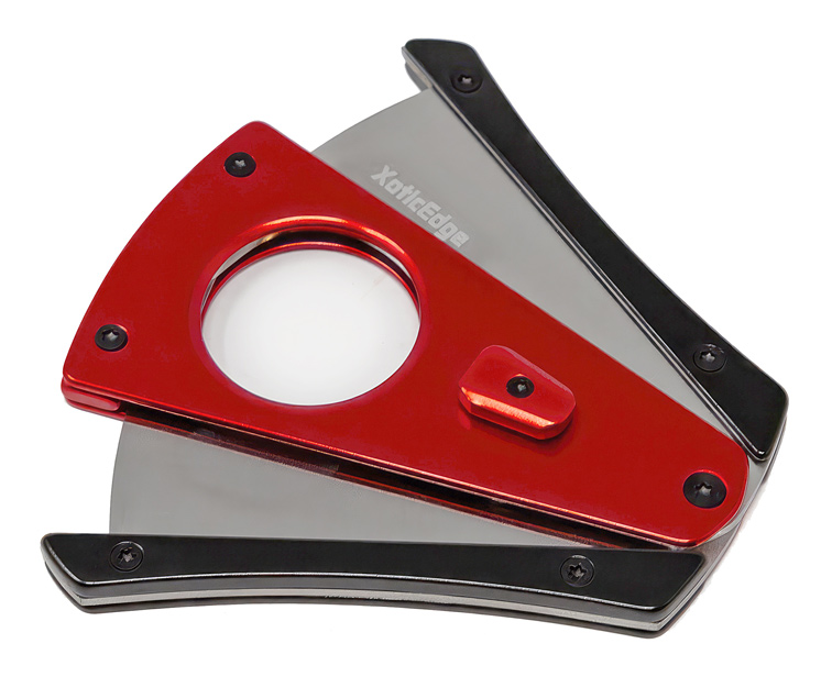 ''XoticEdge XhaleX - High Quality Anodized Aluminum Wing Bladed Guillotine Cutter (Red & Black) (64 R